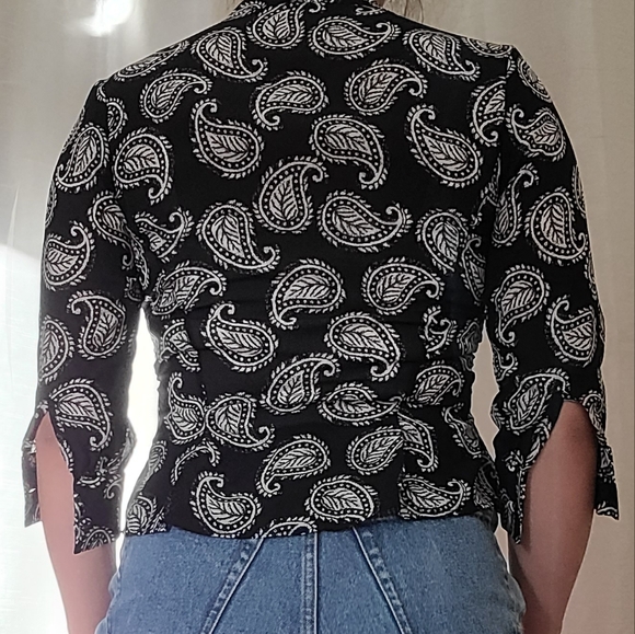 Womens jacket shawl with ribbon tie and button up - Picture 8 of 8